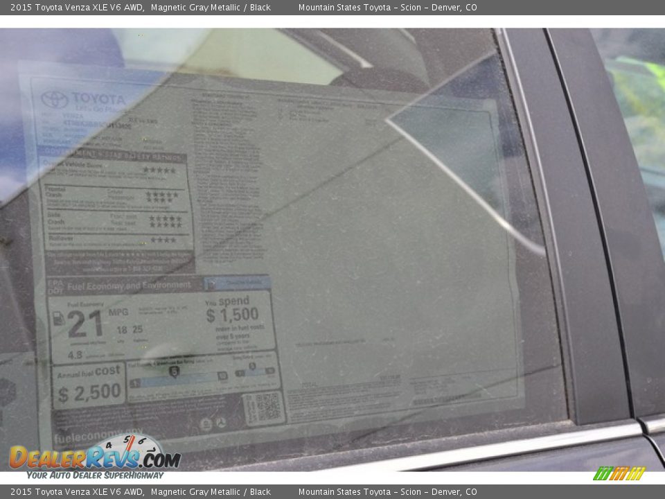 2015 Toyota Venza XLE V6 AWD Magnetic Gray Metallic / Black Photo #10