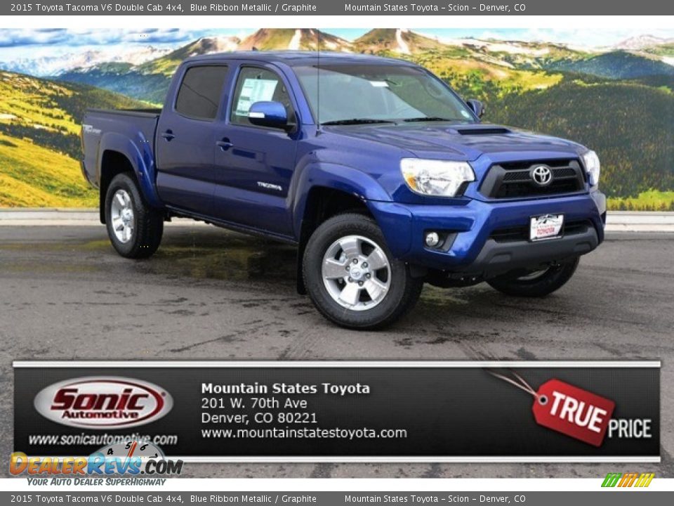 2015 Toyota Tacoma V6 Double Cab 4x4 Blue Ribbon Metallic / Graphite Photo #1