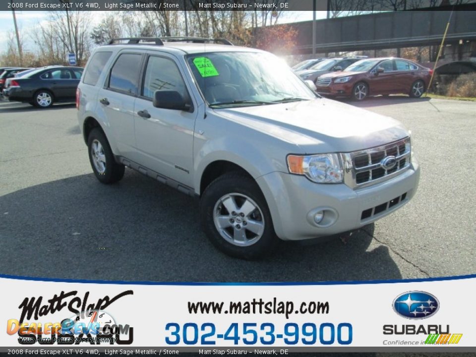 2008 Ford Escape XLT V6 4WD Light Sage Metallic / Stone Photo #1