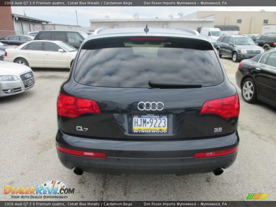 2009 Audi Q7 3.6 Premium quattro Cobalt Blue Metallic / Cardamom Beige Photo #12