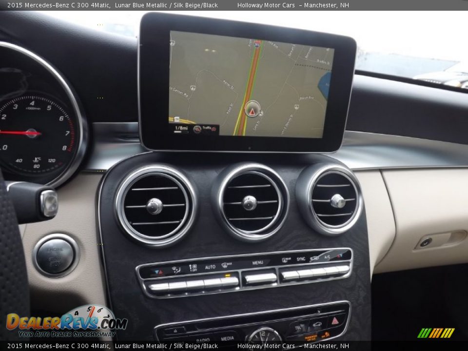 2015 Mercedes-Benz C 300 4Matic Lunar Blue Metallic / Silk Beige/Black Photo #10