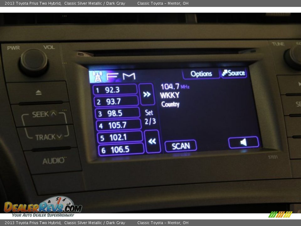 2013 Toyota Prius Two Hybrid Classic Silver Metallic / Dark Gray Photo #10