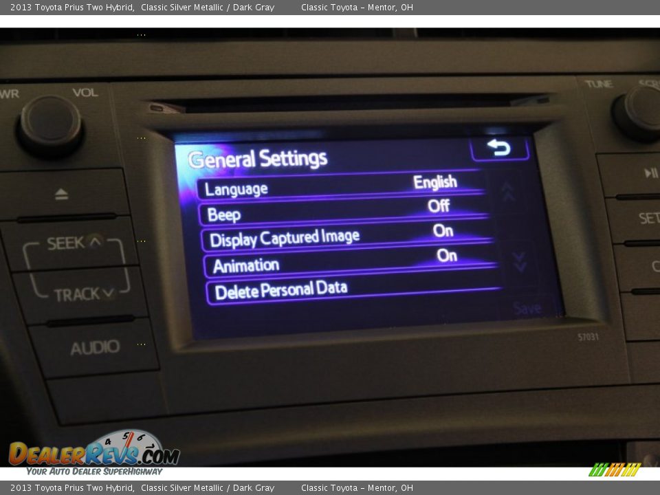 2013 Toyota Prius Two Hybrid Classic Silver Metallic / Dark Gray Photo #13