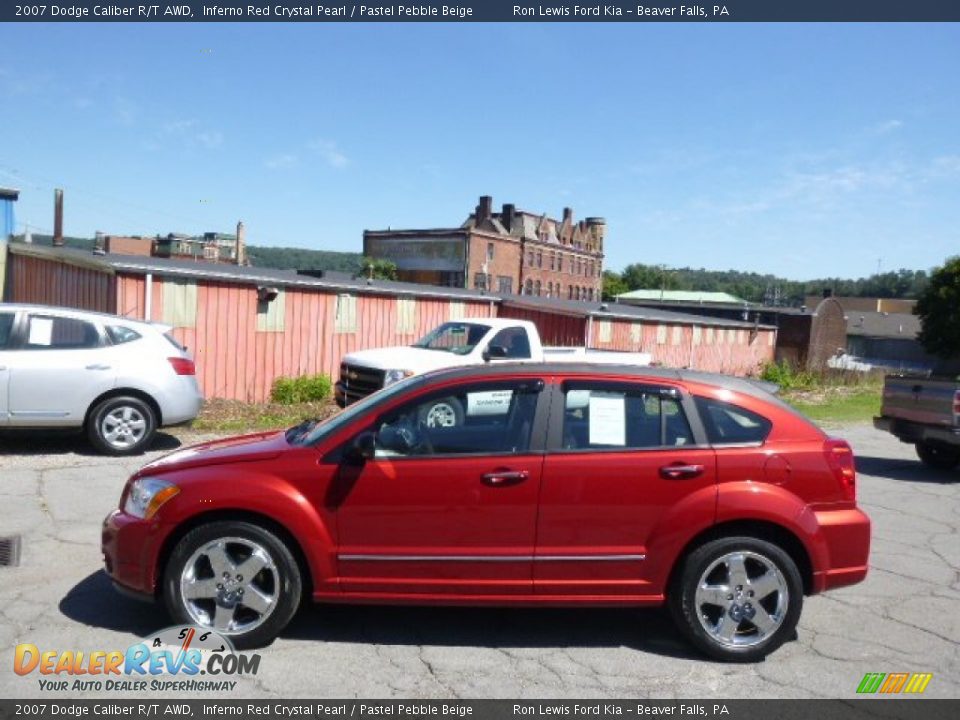 2007 Dodge Caliber R/T AWD Inferno Red Crystal Pearl / Pastel Pebble Beige Photo #5
