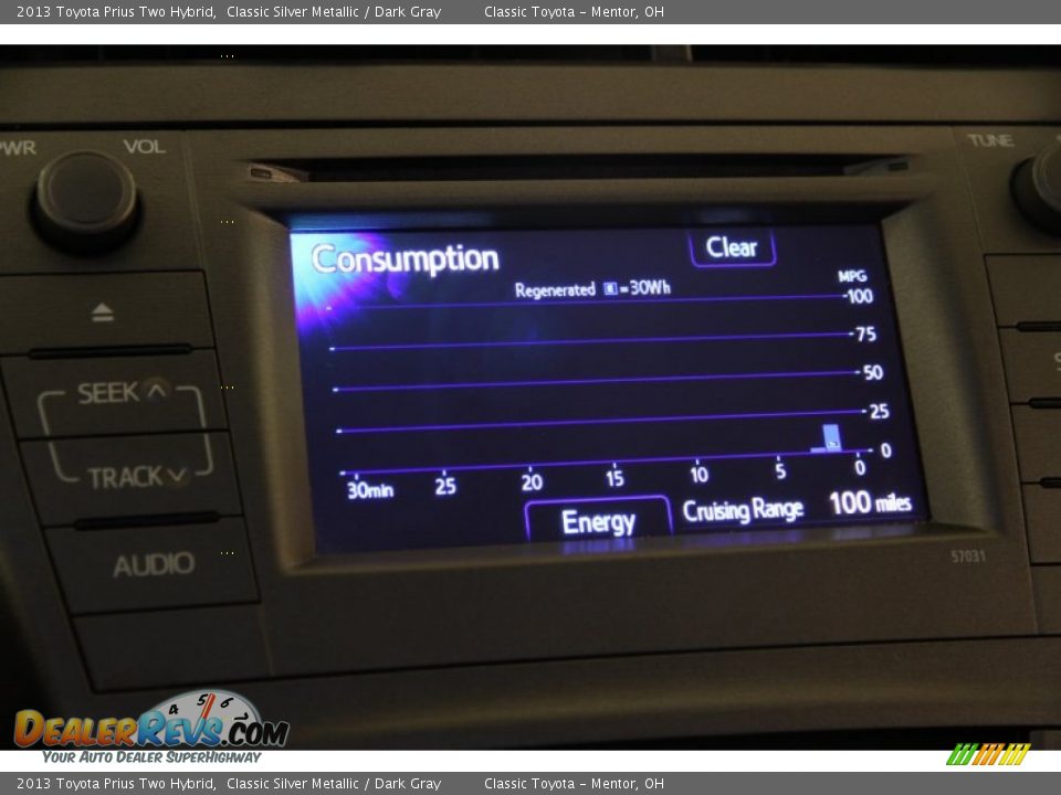 2013 Toyota Prius Two Hybrid Classic Silver Metallic / Dark Gray Photo #17