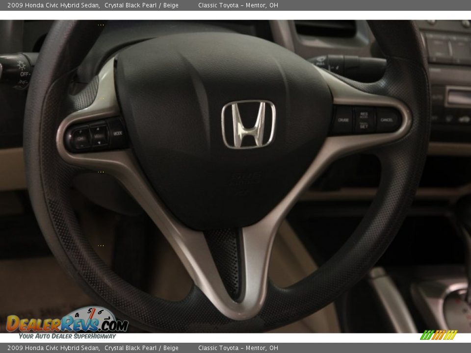 2009 Honda Civic Hybrid Sedan Crystal Black Pearl / Beige Photo #6