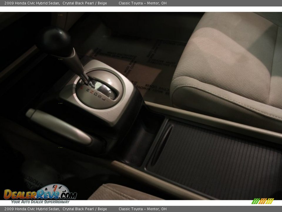 2009 Honda Civic Hybrid Sedan Crystal Black Pearl / Beige Photo #9