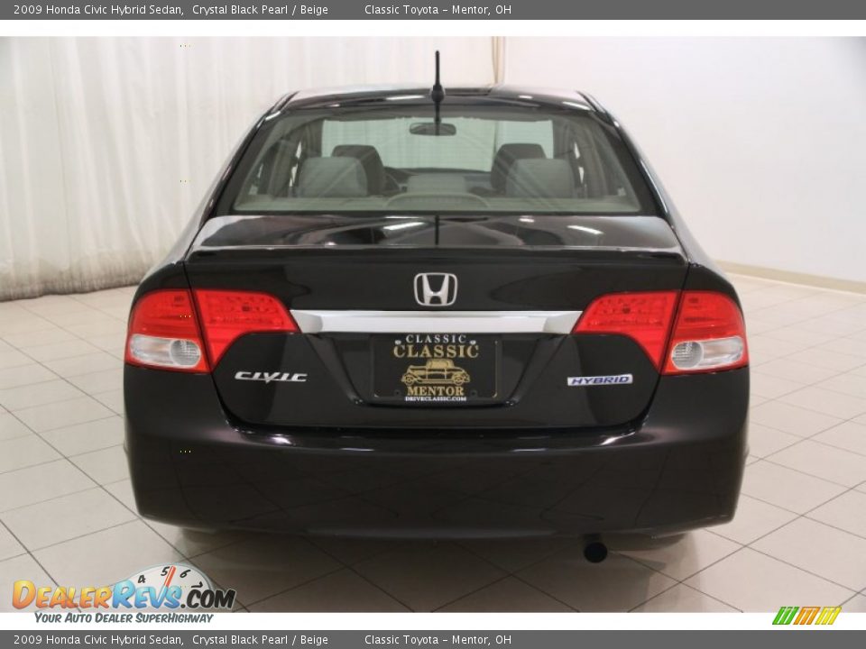 2009 Honda Civic Hybrid Sedan Crystal Black Pearl / Beige Photo #14