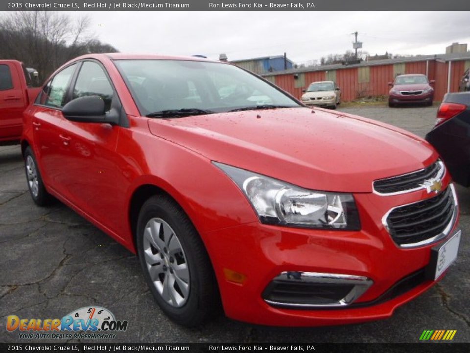2015 Chevrolet Cruze LS Red Hot / Jet Black/Medium Titanium Photo #2