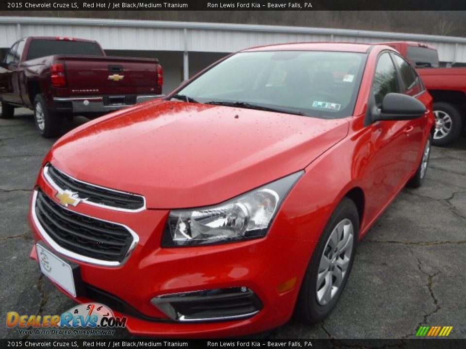 2015 Chevrolet Cruze LS Red Hot / Jet Black/Medium Titanium Photo #4