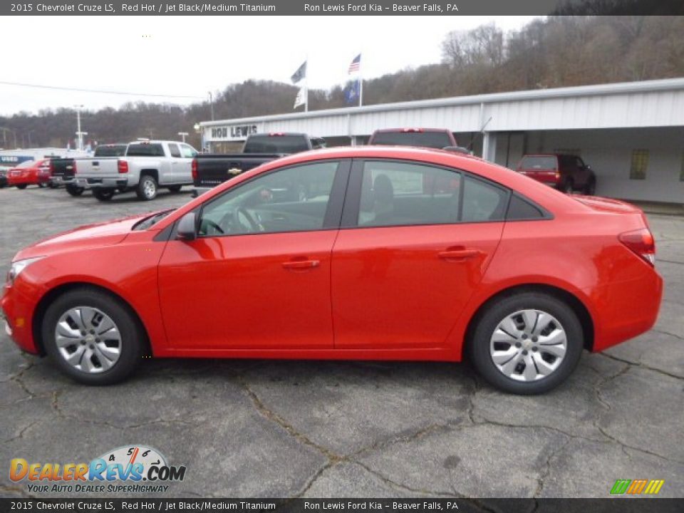 2015 Chevrolet Cruze LS Red Hot / Jet Black/Medium Titanium Photo #5
