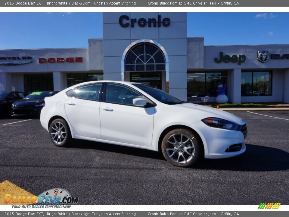 2015 Dodge Dart SXT Bright White / Black/Light Tungsten Accent Stitching Photo #1