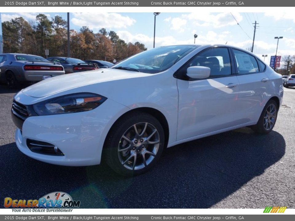 2015 Dodge Dart SXT Bright White / Black/Light Tungsten Accent Stitching Photo #3