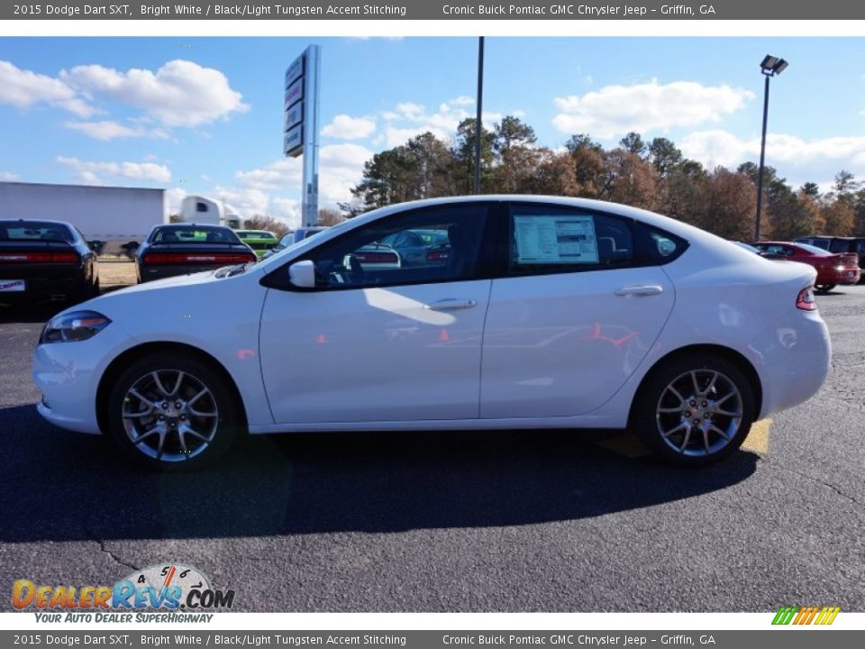 2015 Dodge Dart SXT Bright White / Black/Light Tungsten Accent Stitching Photo #4