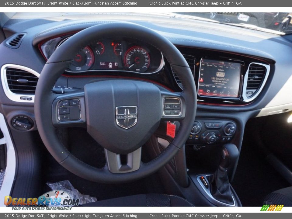 2015 Dodge Dart SXT Bright White / Black/Light Tungsten Accent Stitching Photo #10