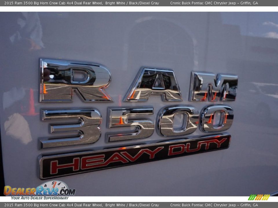 2015 Ram 3500 Big Horn Crew Cab 4x4 Dual Rear Wheel Bright White / Black/Diesel Gray Photo #12