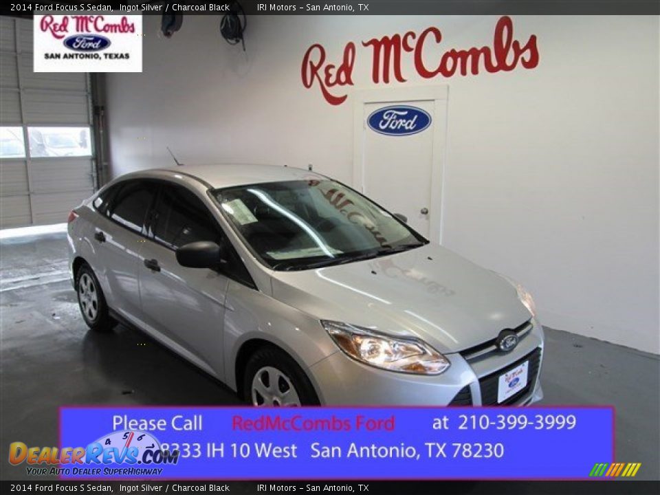 2014 Ford Focus S Sedan Ingot Silver / Charcoal Black Photo #1