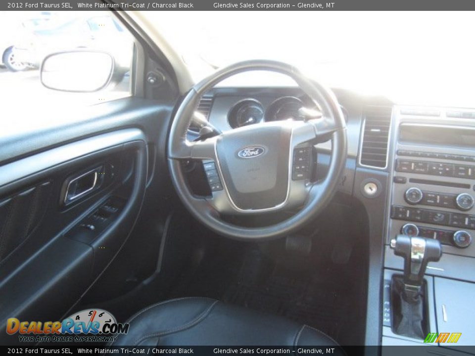 2012 Ford Taurus SEL White Platinum Tri-Coat / Charcoal Black Photo #14