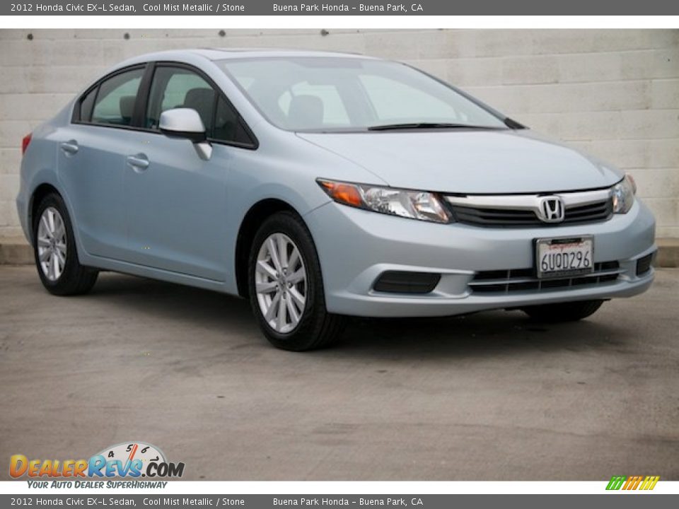 2012 Honda Civic EX-L Sedan Cool Mist Metallic / Stone Photo #1