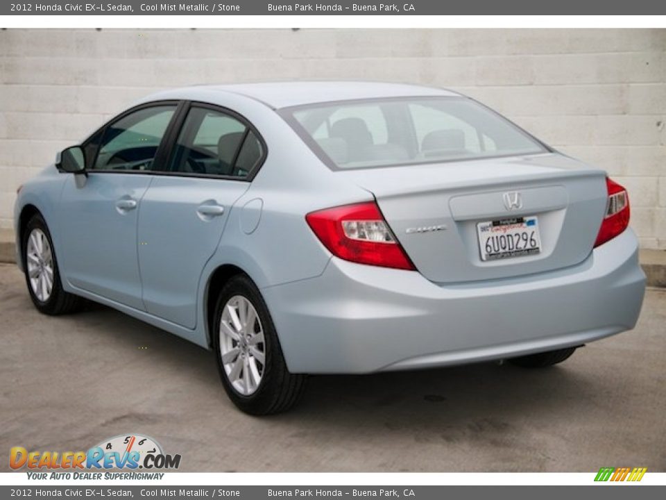 2012 Honda Civic EX-L Sedan Cool Mist Metallic / Stone Photo #2