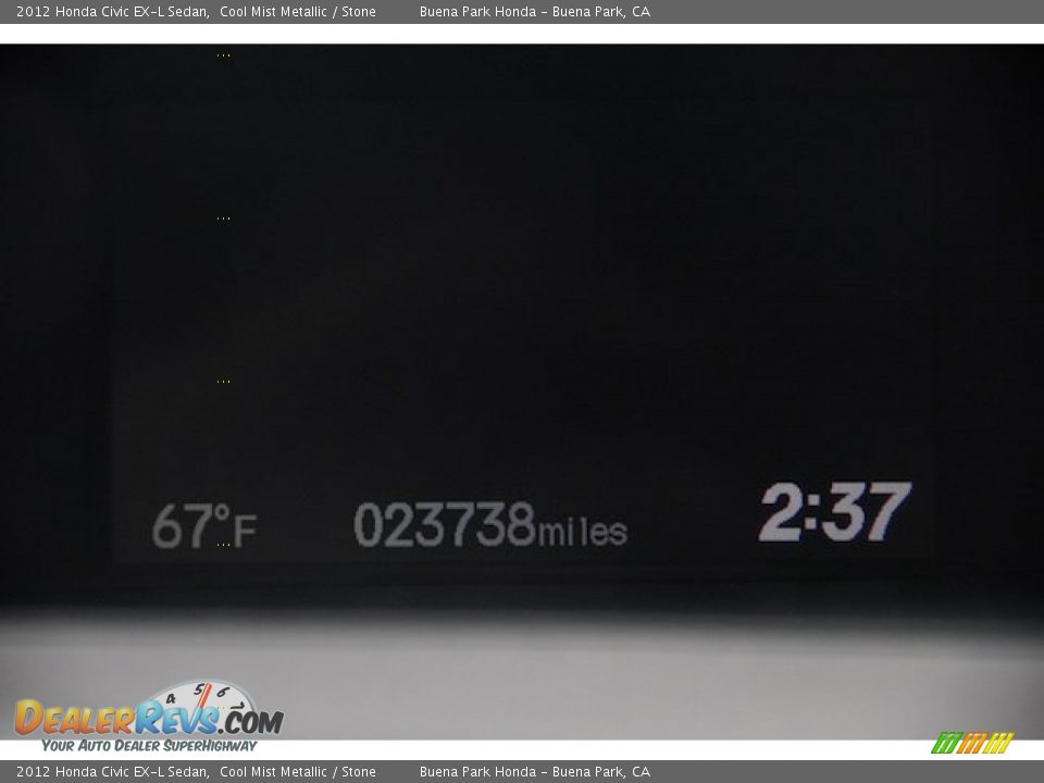 2012 Honda Civic EX-L Sedan Cool Mist Metallic / Stone Photo #6