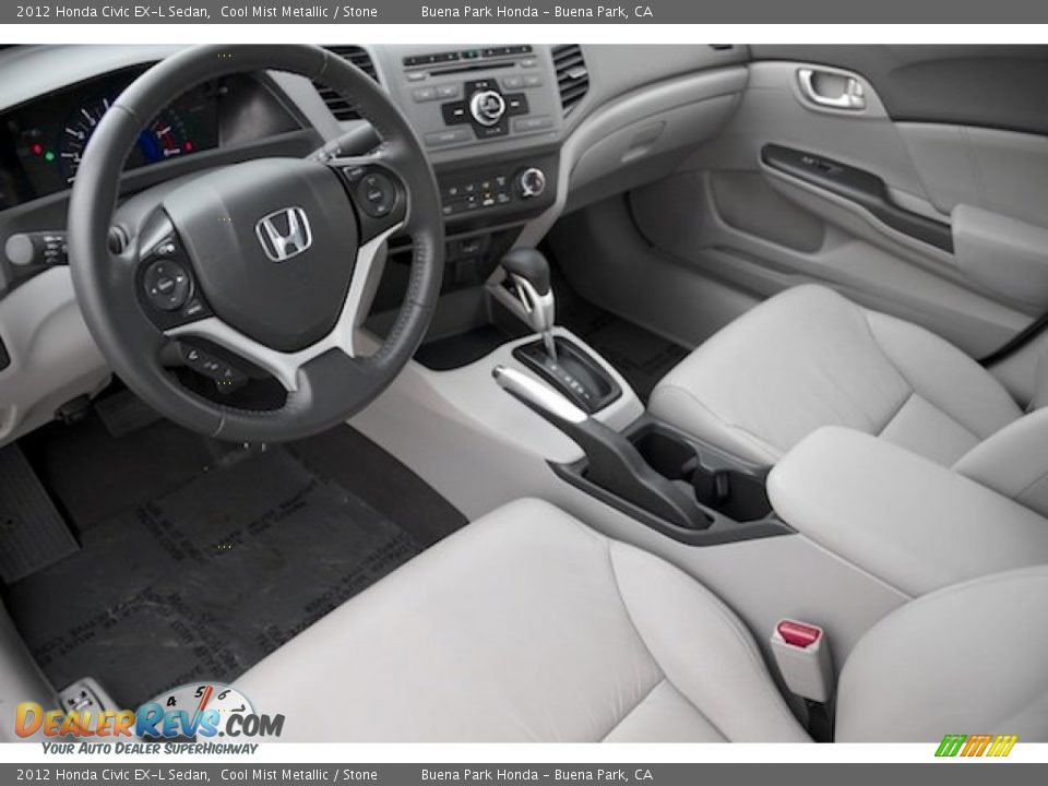 Stone Interior - 2012 Honda Civic EX-L Sedan Photo #10