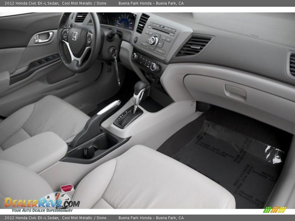 2012 Honda Civic EX-L Sedan Cool Mist Metallic / Stone Photo #20