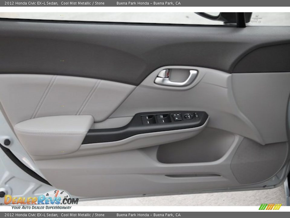 2012 Honda Civic EX-L Sedan Cool Mist Metallic / Stone Photo #23