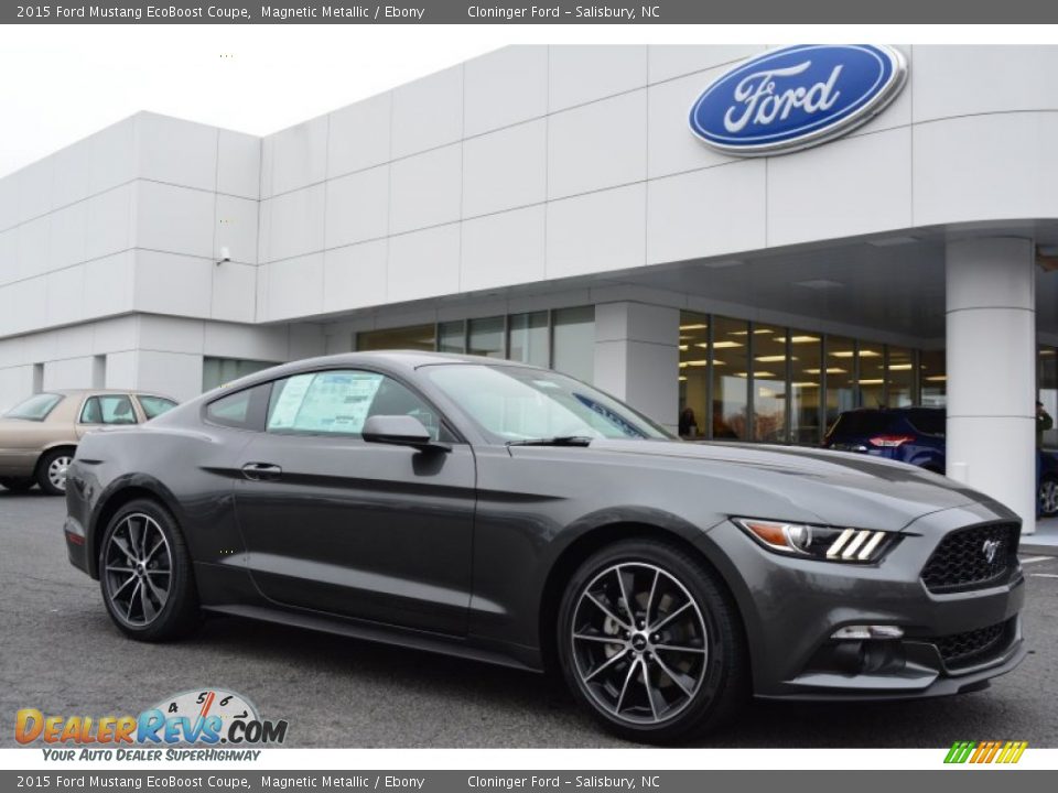 2015 Ford Mustang EcoBoost Coupe Magnetic Metallic / Ebony Photo #1