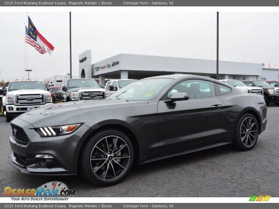 2015 Ford Mustang EcoBoost Coupe Magnetic Metallic / Ebony Photo #3