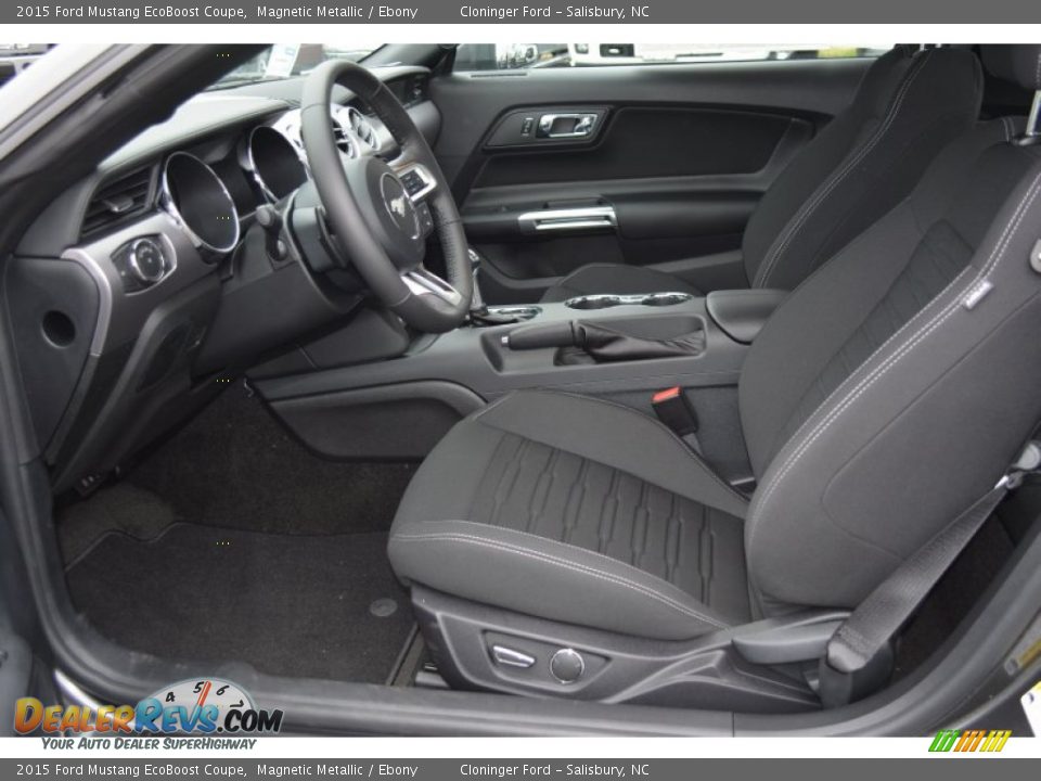 2015 Ford Mustang EcoBoost Coupe Magnetic Metallic / Ebony Photo #6