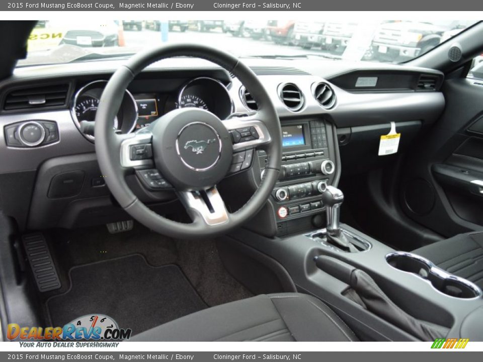 2015 Ford Mustang EcoBoost Coupe Magnetic Metallic / Ebony Photo #7
