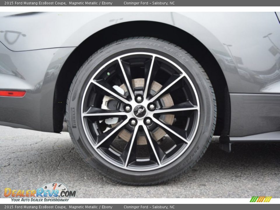 2015 Ford Mustang EcoBoost Coupe Magnetic Metallic / Ebony Photo #10