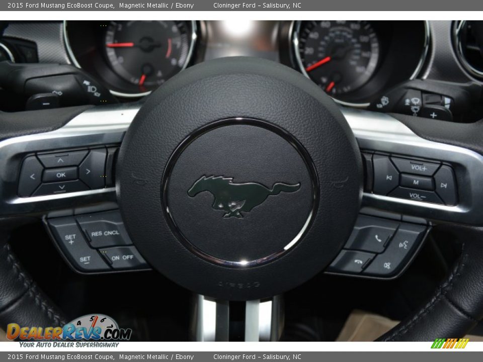 2015 Ford Mustang EcoBoost Coupe Magnetic Metallic / Ebony Photo #16