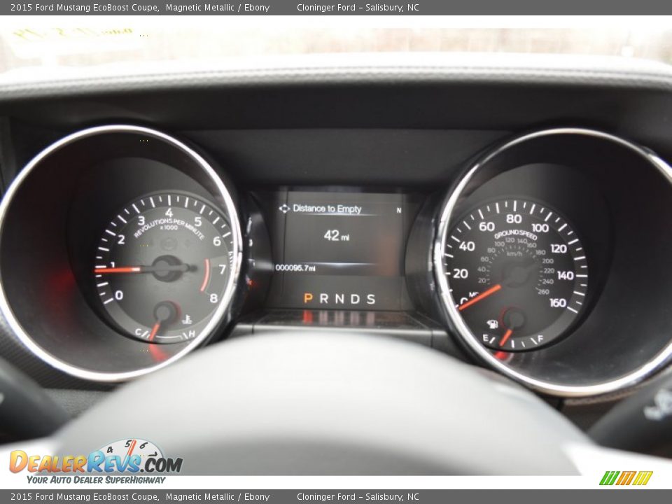 2015 Ford Mustang EcoBoost Coupe Magnetic Metallic / Ebony Photo #17