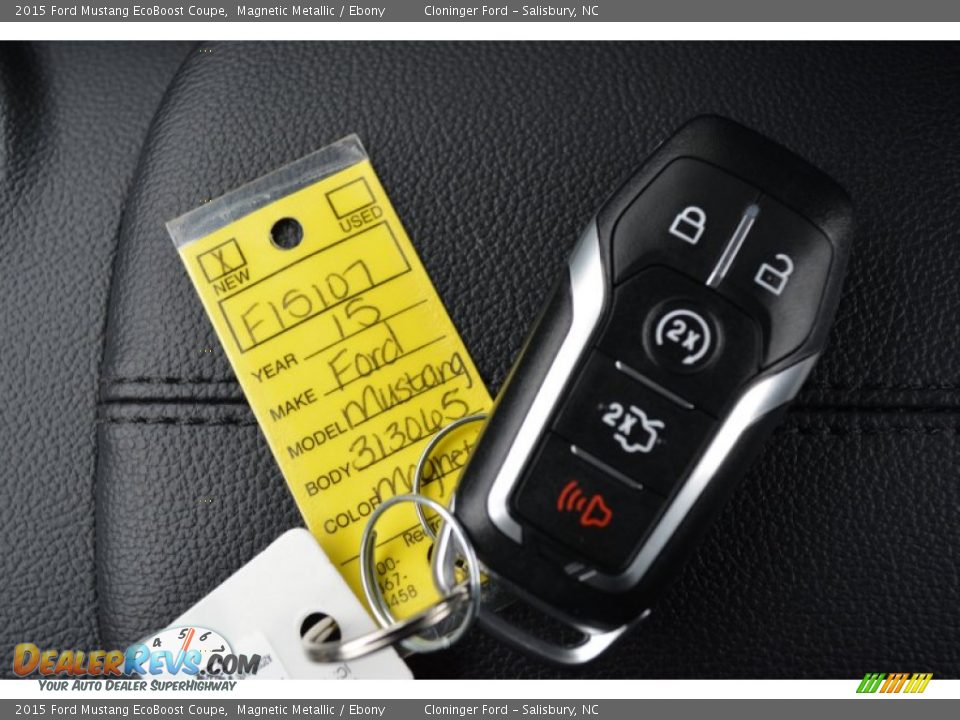 2015 Ford Mustang EcoBoost Coupe Magnetic Metallic / Ebony Photo #19
