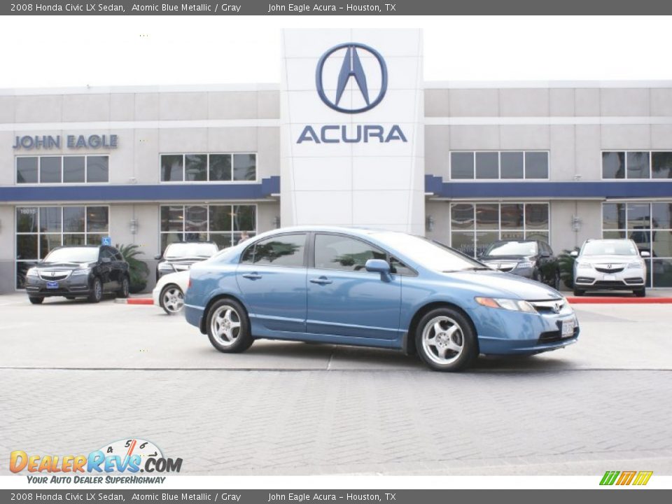 2008 Honda Civic LX Sedan Atomic Blue Metallic / Gray Photo #2