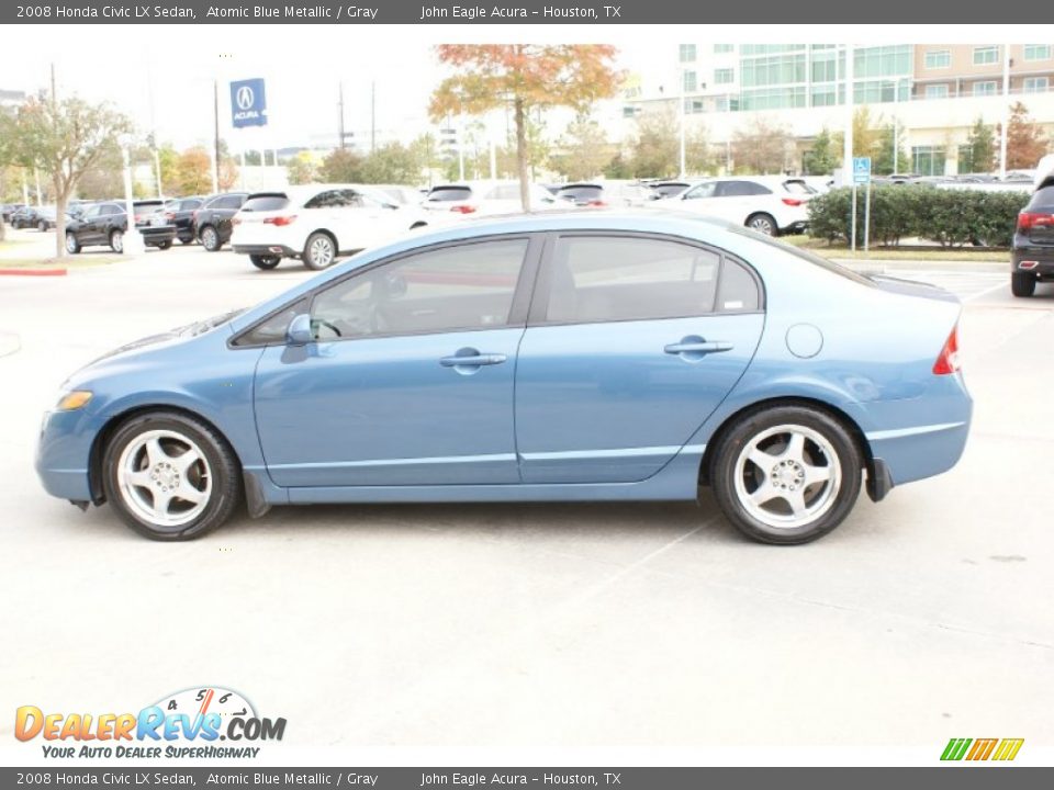 2008 Honda Civic LX Sedan Atomic Blue Metallic / Gray Photo #5
