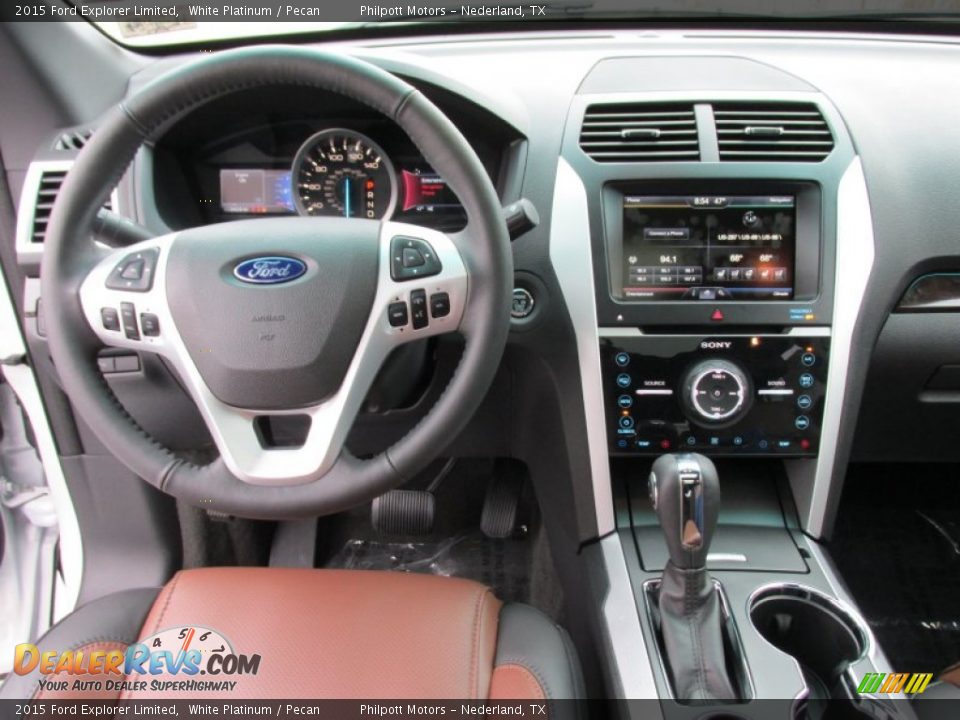 2015 Ford Explorer Limited White Platinum / Pecan Photo #29