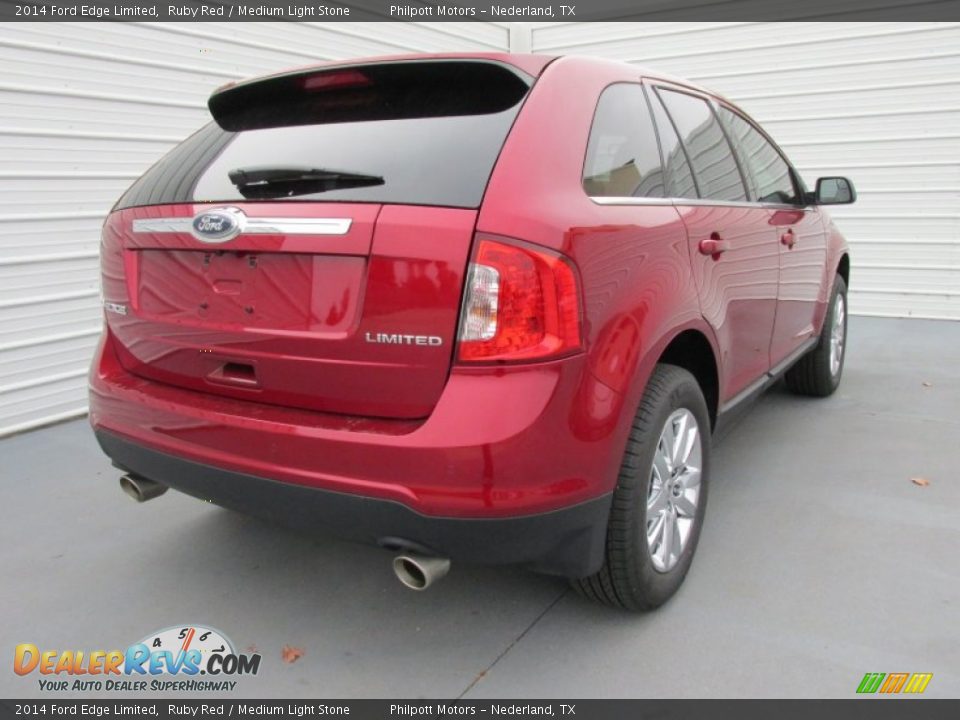 2014 Ford Edge Limited Ruby Red / Medium Light Stone Photo #4