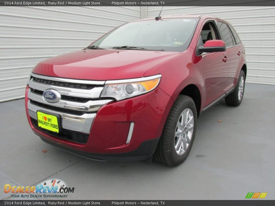 2014 Ford Edge Limited Ruby Red / Medium Light Stone Photo #7