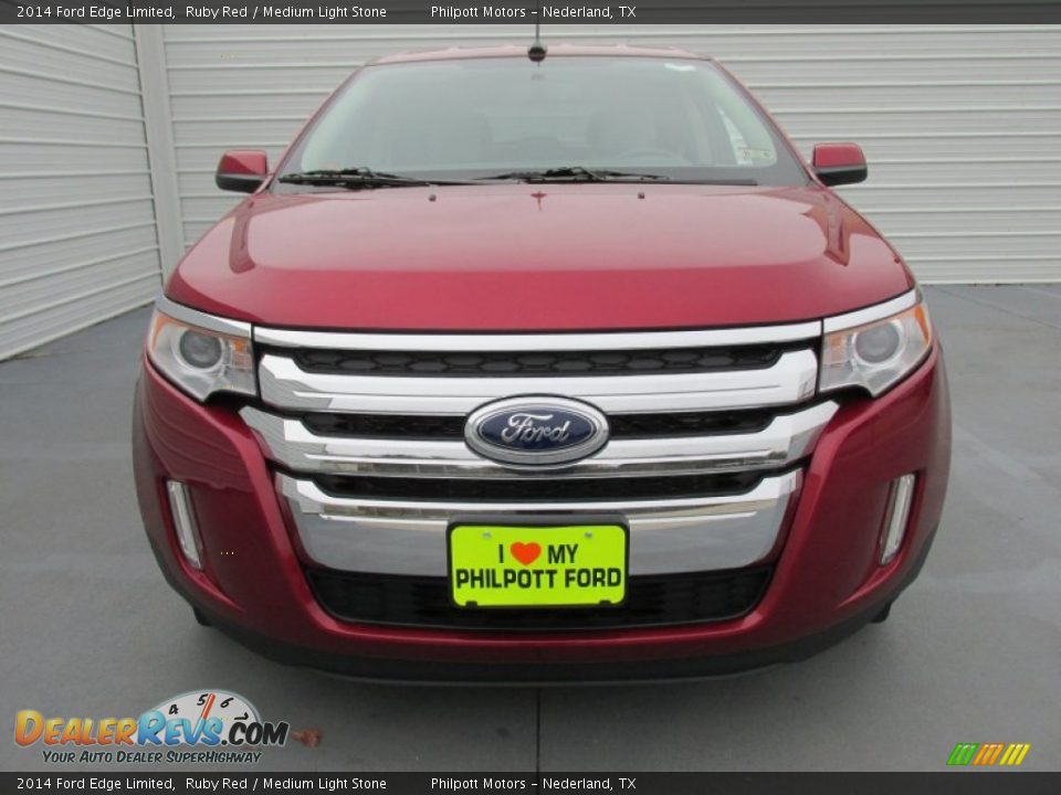 2014 Ford Edge Limited Ruby Red / Medium Light Stone Photo #8