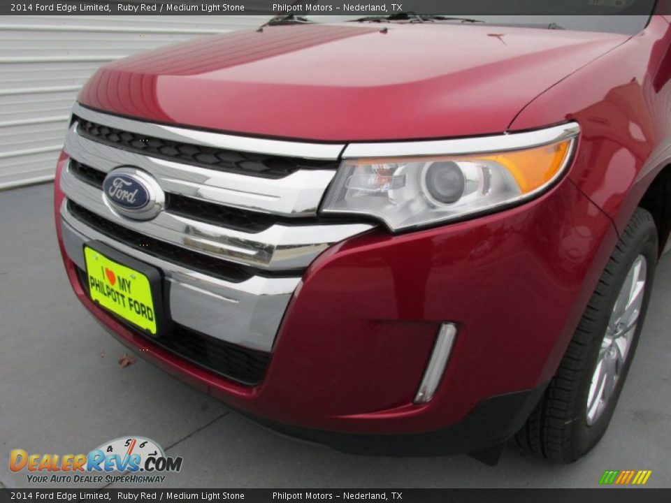 2014 Ford Edge Limited Ruby Red / Medium Light Stone Photo #10