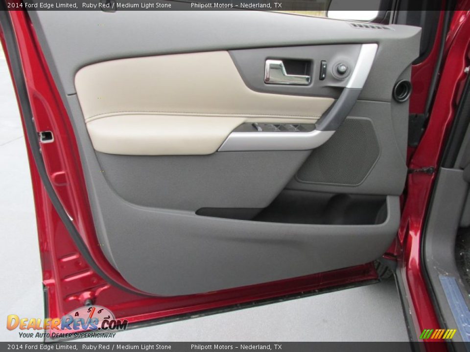 2014 Ford Edge Limited Ruby Red / Medium Light Stone Photo #23