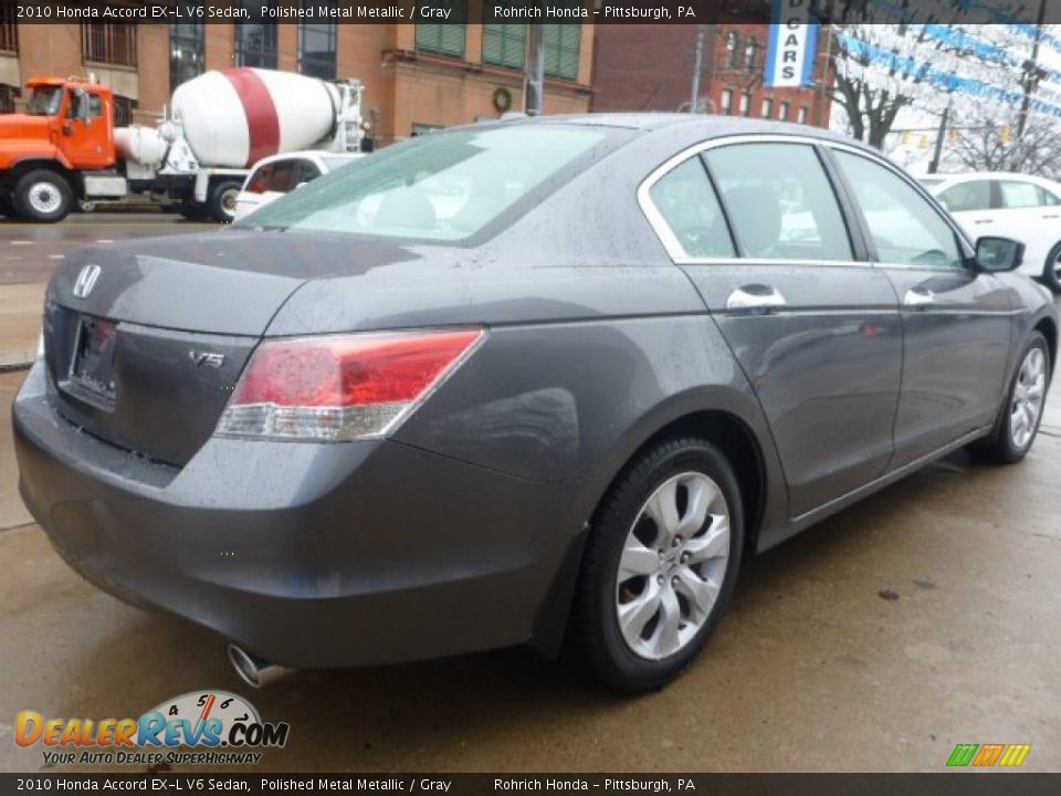 2010 Honda Accord EX-L V6 Sedan Polished Metal Metallic / Gray Photo #12