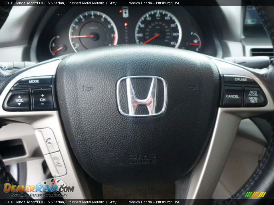 2010 Honda Accord EX-L V6 Sedan Polished Metal Metallic / Gray Photo #22