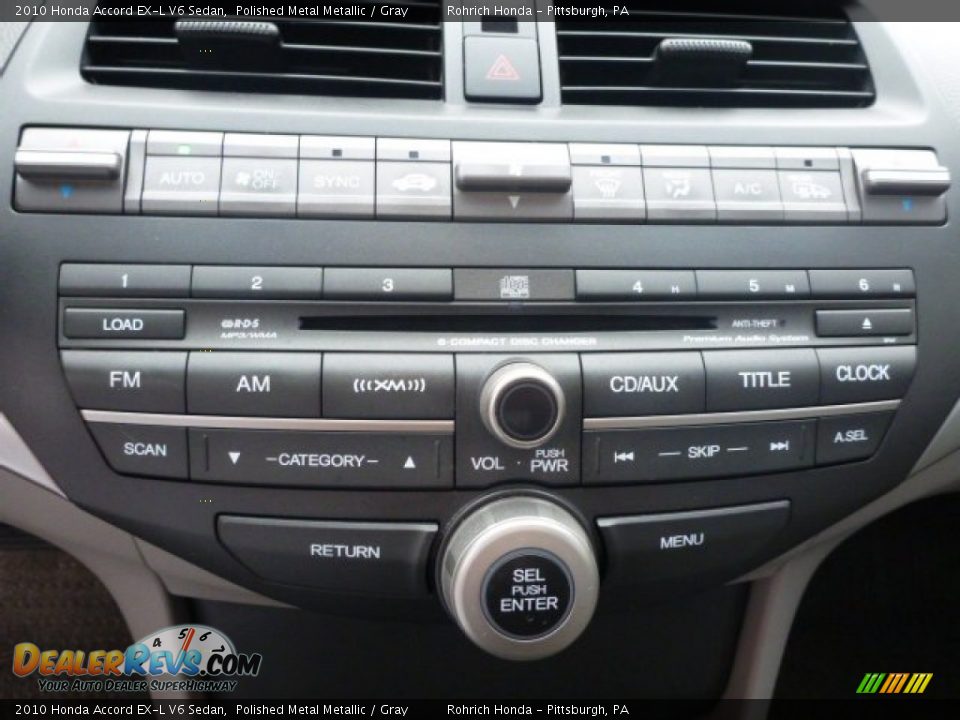 2010 Honda Accord EX-L V6 Sedan Polished Metal Metallic / Gray Photo #24