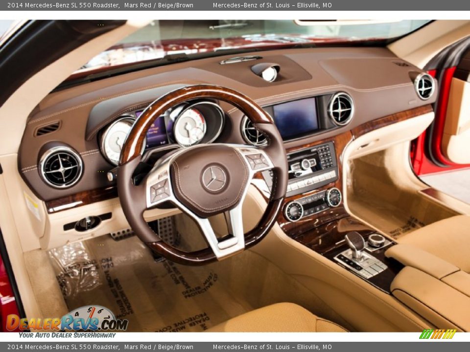 Beige/Brown Interior - 2014 Mercedes-Benz SL 550 Roadster Photo #19