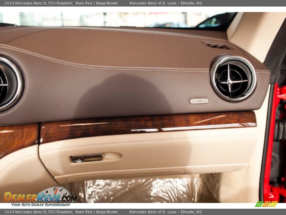2014 Mercedes-Benz SL 550 Roadster Mars Red / Beige/Brown Photo #34