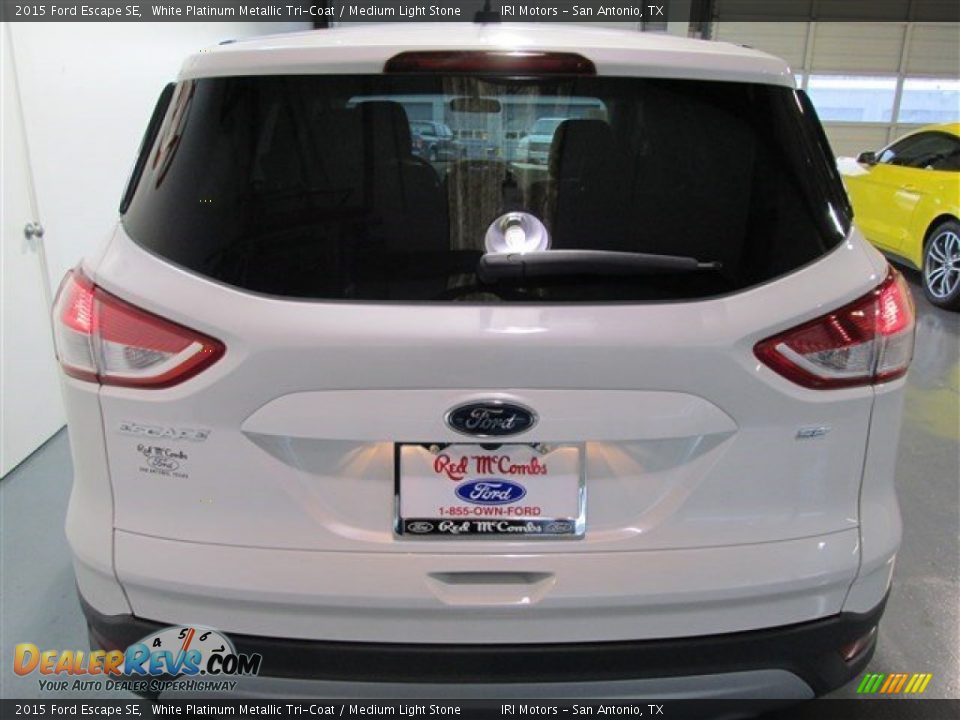2015 Ford Escape SE White Platinum Metallic Tri-Coat / Medium Light Stone Photo #5